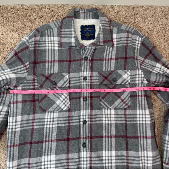 Club Room Men’s Plaid Flannel Sherpa Lined Shirt Jacket Cozy Shacket Size XL - Picture 9 of 16